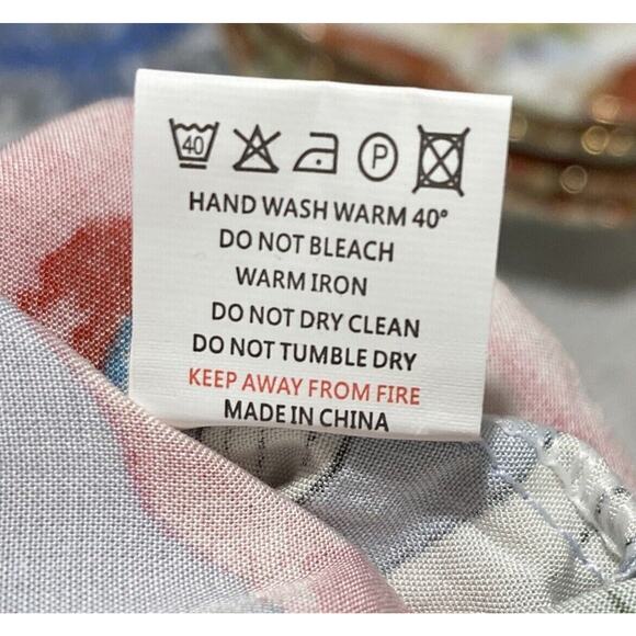 Romantic kimono wrap robe Boho blue pink floral soft cotton lace tassel trim OS - Picture 11 of 11